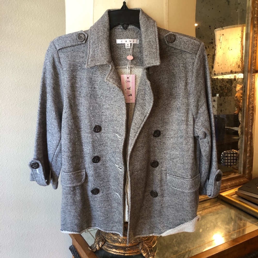 Cabi Grey knit jacket medium